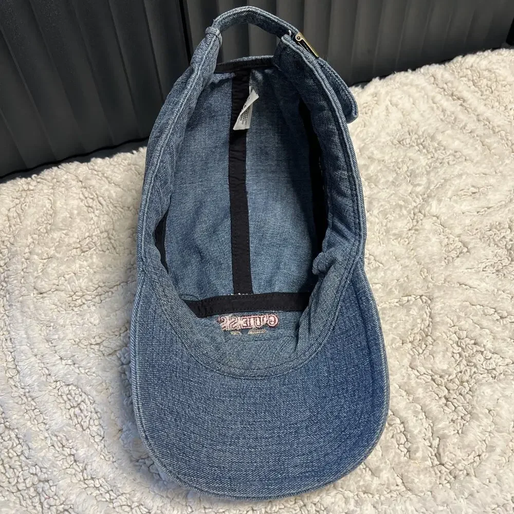 Vintage Broken In Embroidered Logo Guess Jeans 81 Denim Baseball Hat Cap Cotton